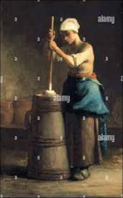 Huile sur panneau, ''Femme barattant du beurre'' est un tableau peint entre 1848 et 1851. Quel membre de l'école de Barbizon a réalisé cette peinture ?