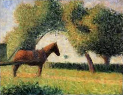 De ces trois pointilliste, lequel a exécuté cette toile intitulée ''Cheval et charrue'' ?