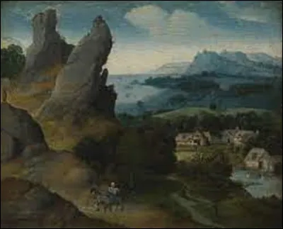 Huile sur panneau de bois, ''Paysage avec la fuite en Égypte'' est un tableau peint par un artiste de la Haute Renaissance. Quel est le nom de l'auteur de cette peinture ?