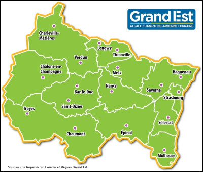 Quelle est la préfecture en S de la région Grand Est ?