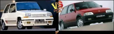 La Citroën AX est-elle plus ou moins ancienne que la Renault 5 ?