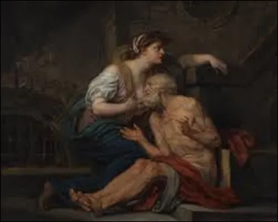 Vers 1767, quel artiste a exécuté cette huile nommée ''Cimon et Pero : La Charité romaine'' ?