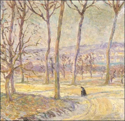 Qui a peint "Paysage d'hiver aux grands arbres" ?