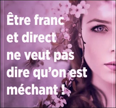Êtes-vous franc/franche, direct(e) ?