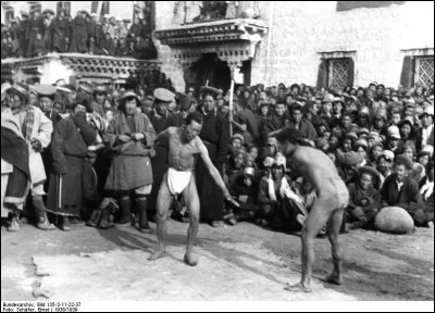 Au Tibet, la tradition de ''Losar'' (Nouvel An) remonterait aux temps prébouddhiques du 1er roi tibétain Nyatri Tsenpo, dont le règne débuta en l’an -127 AEC. À quoi assiste-t-on notamment en ces fêtes ?
