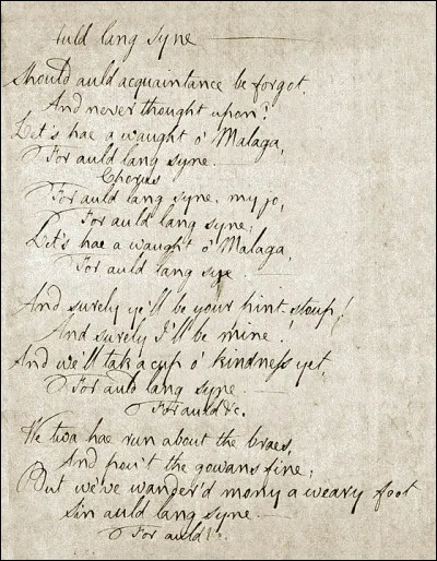 Pour en revenir au "Hogmanay"* d'Écosse, celui-ci est indissociable de la célèbre chanson "Auld Lang Syne" : elle fut ré-harmonisée par un compositeur du XIXe s. dans son recueil des ''12 Chants populaires écossais". Qui était-ce ?