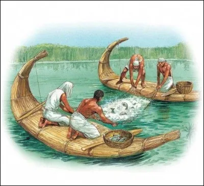 Quelle était la forme des premières voiles qui équipaient les embarcations des Egyptiens durant le Néolithique ?