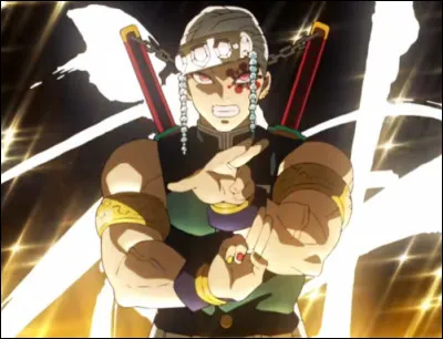 Comment Uzui Tengen se décrit-il lors de sa rencontre avec Tanjiro, Inosuke et Zenitsu ?