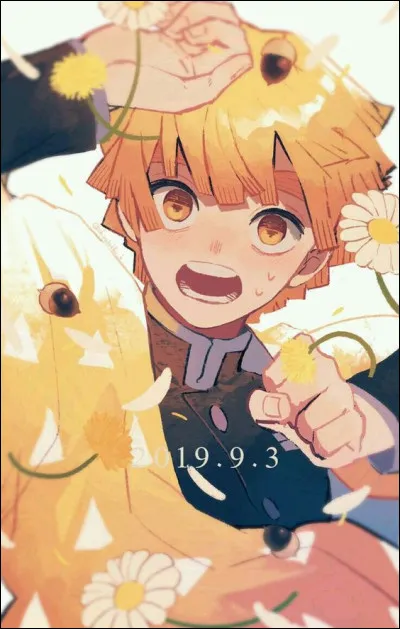 Que faisait Zenitsu lors de sa rencontre avec Tanjiro (durant une mission) ?