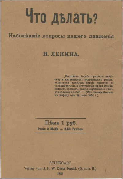 Parmi ces uvres, laquelle n'a pas été écrite par Lénine ?