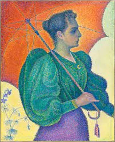 En 1893, quel pointilliste a peint cette toile intitulée ''Femme à l'ombrelle'' ?