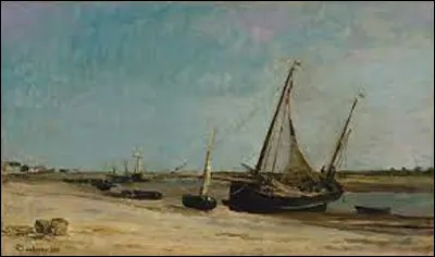 Huile sur bois, ''Bateaux sur le littoral à Étaples'' est un tableau exécuté en 1871 par un membre de l'école de Barbizon. Quel artiste a immortalisé ces navires ?