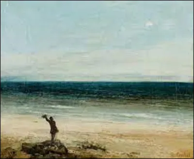 Et on clôt notre petite promenade picturale en cherchant un réaliste. En 1854, quel artiste a peint cette toile intitulée ''Le Bord de la mer à Palavas'' appelée également ''L'Artiste face à la mer'' ?