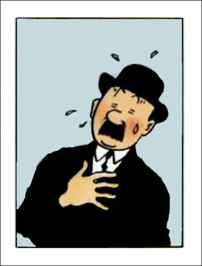 Cette aventure commençait pourtant bien... mais qu'arrive-t-il à ce Dupont-là ? [NB : On lui a remis son costume sombre, pour ne pas laisser d'indice trop voyant...]