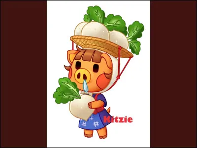 Quand Porcelette vient-elle sur l'île pour vendre ses navets ?