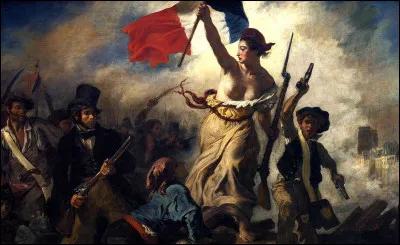 "La Liberté guidant le Peuple" peint par Delacroix est devenue un symbole de la République. On y voit Marianne coiffée...