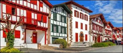 Quelle est cette commune du Pays basque, frontalière avec l'Espagne, classée parmi les plus beaux villages de France, dont la large rue principale est bordée de maisons à colombages ?