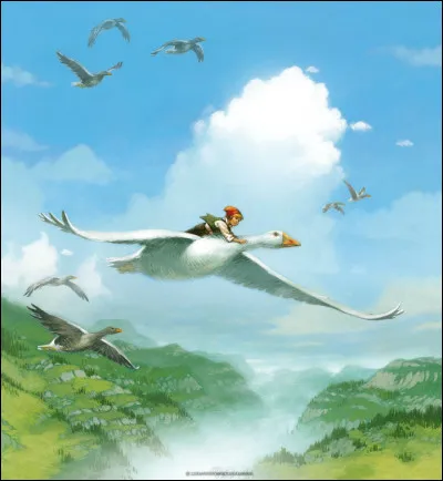 Dans le roman de Selma Lagerlöf "Le Merveilleux Voyage de Nils Holgersson à travers la Suède", avec quels animaux sauvages le petit Nills s'envolera-t-il ?