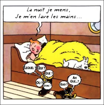 À vous de voir quel vers solitaire est tissu de la chanson ''La Nuit je mens"... !