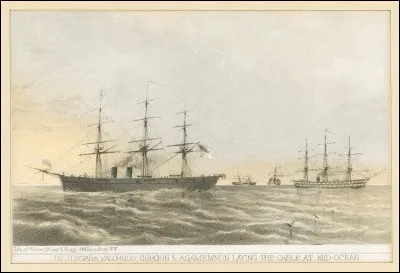 Ce 5 août, le premier câble transatlantique est posé entre l'Europe et l'Amérique du nord, permettant l'envoi de messages télégraphiques : c'était en ...