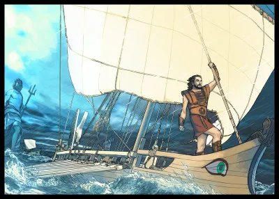 Un peu d'histoire : un livre grec écrit par Homère raconte l'histoire d'un héros qui rentre de la guerre de Troie et qui parcourt la mer Méditerranée pour rejoindre Ithaque, île dont il est roi. Comment s'appelle se livre ?