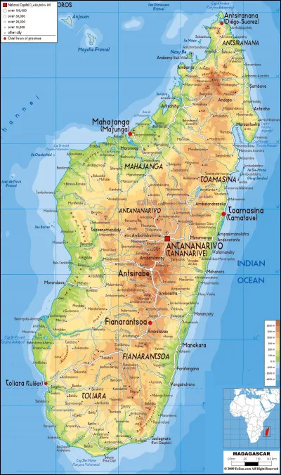 Quelle ville est située à Madagascar ?