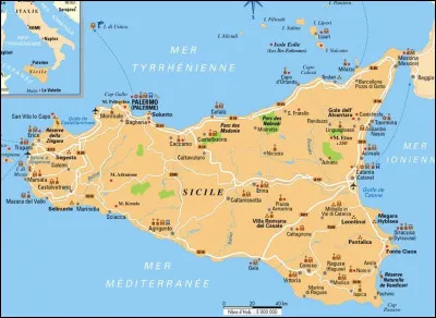 Quelle ville est située en Sicile ?