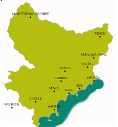 De ces trois villes, laquelle est l'unique sous-préfecture des Alpes-Maritimes ?