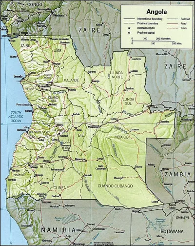Quelle est la superficie approximative de l'Angola ?