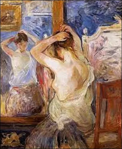 Parmi ces trois impressionnistes, lequel a réalisé, en 1875, cette huile sur toile intitulée ''Jeune fille au miroir'' ?