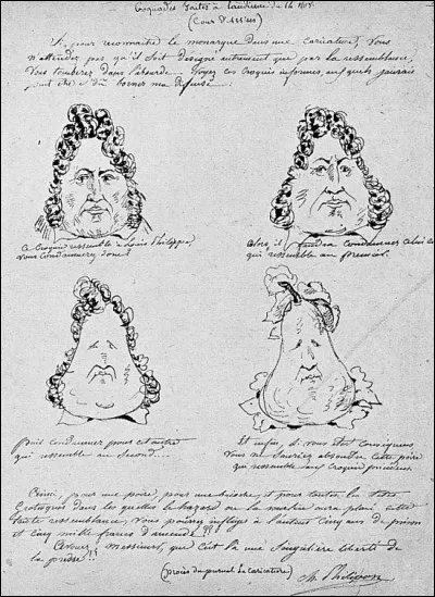 Ce 14 novembre, paraît la caricature de Louis-Philippe Ier en poire, créée par Charles Philipon et publiée dans l'hebdomadaire satirique "La Caricature" : c'était en ...