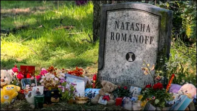 Qui se rend sur sa tombe, dans la scène post-générique du film Black Widow ?