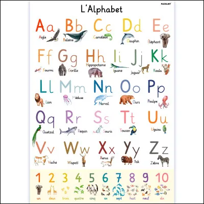 Et pour finir, choisis une lettre de lalphabet.