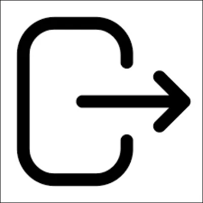 Que signifie l'icône représentant une porte ouverte avec une flèche sortante ?