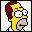 Même plus jeune, Homer était chauve (sur cette image donc, il porte une perruque).
