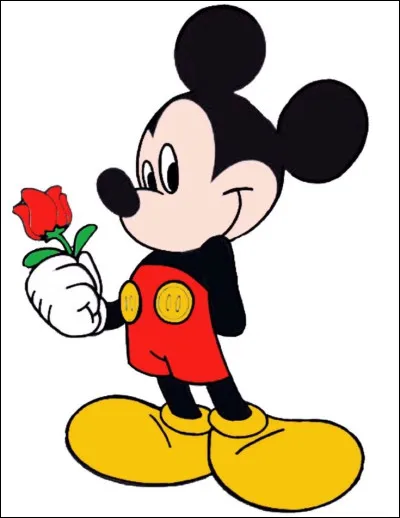 De quelle couleur est le pantalon de Mickey Mouse ?