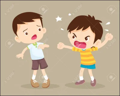 Tu arrives en récréation et un garçon te pousse. Il te dit "Tu pourrais faire attention !". Comment réagis-tu ?