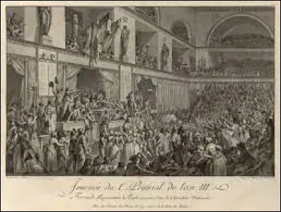Ce 20 mai, c'est l'insurrection du 1er prairial ; des sans-culottes envahissent la Convention aux cris de "du pain et la Constitution de l'an I" (= constitution de 1793), avant d'&ecirc;tre d&eacute;sarm&eacute;s par la troupe ; c'&eacute;tait en ...