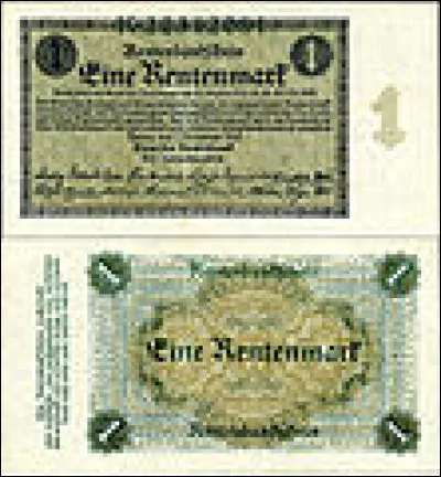 Quel nom a été donné à la monnaie de transition allemande, adoptée pour faire face à l'hyperinflation qui sévit entre 1919 et 1923 ?