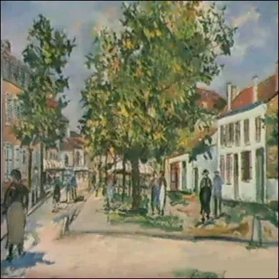 Voici enfin "Le Marché à Orthez" sur la toile de l'artiste :