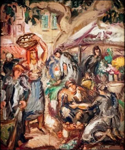 Qui a peint ce marché animé à Toulon ?