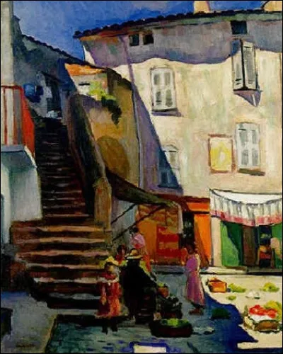 Quel peintre est l'auteur du tableau "Le Marché à Saint-Tropez" ?