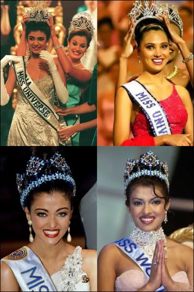 Quelles sont les deux ann&eacute;es o&ugrave; l'Inde a gagn&eacute; &agrave; la fois le concours Miss Univers et le concours Miss Monde ?