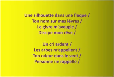 Ces paroles proviennent-elles d'une véritable chanson ?