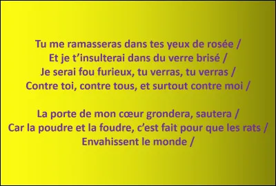 La chanson dont sont extraites ces paroles existe-t-elle ?