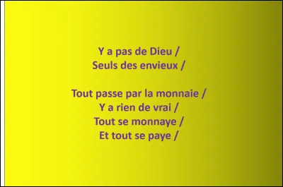 Ces paroles sont-elles tirées d'une véritable chanson ?