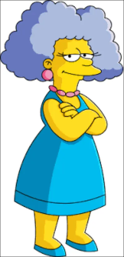 C'est la sur de Marge Simpson, elle se nomme Selma.