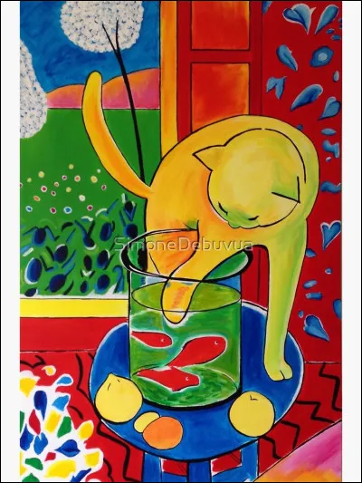 Qui est l'auteur de la toile "Le Chat aux poissons rouges" ?