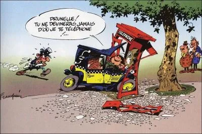 Combien le gendarme va-t-il enlever de points  Gaston Lagaffe qui vient de percuter une cabine tlphonique car il tlphonait depuis son portable au volant ?