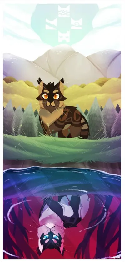 Il t'explique calmement que tu es la réincarnation de Plume d'Ibis, une grande guerrière et que si tu te vois dans des scènes que tu ne reconnais pas, c'est pour cette raison. La scène du monstre qui te fonce dessus est un douloureux souvenir de Plume d'Ibis. Elle s'est fait blesser à la patte et a mis un peu plus de temps à devenir guerrière, il t'explique que tu as le même avenir.